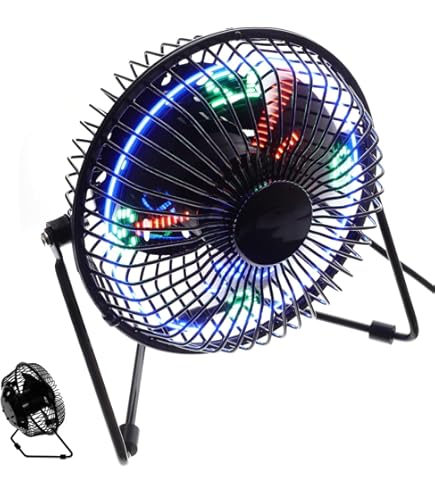 Amazon.com: TKUS USB LED Clock Mini Fan with Real Time Temperature